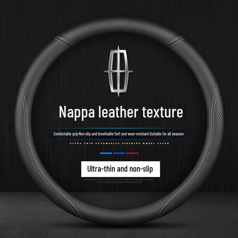 Lincoln Steering Wheel Cover for Corsair, Aviator, MKZ, Z, Continental, Navigator