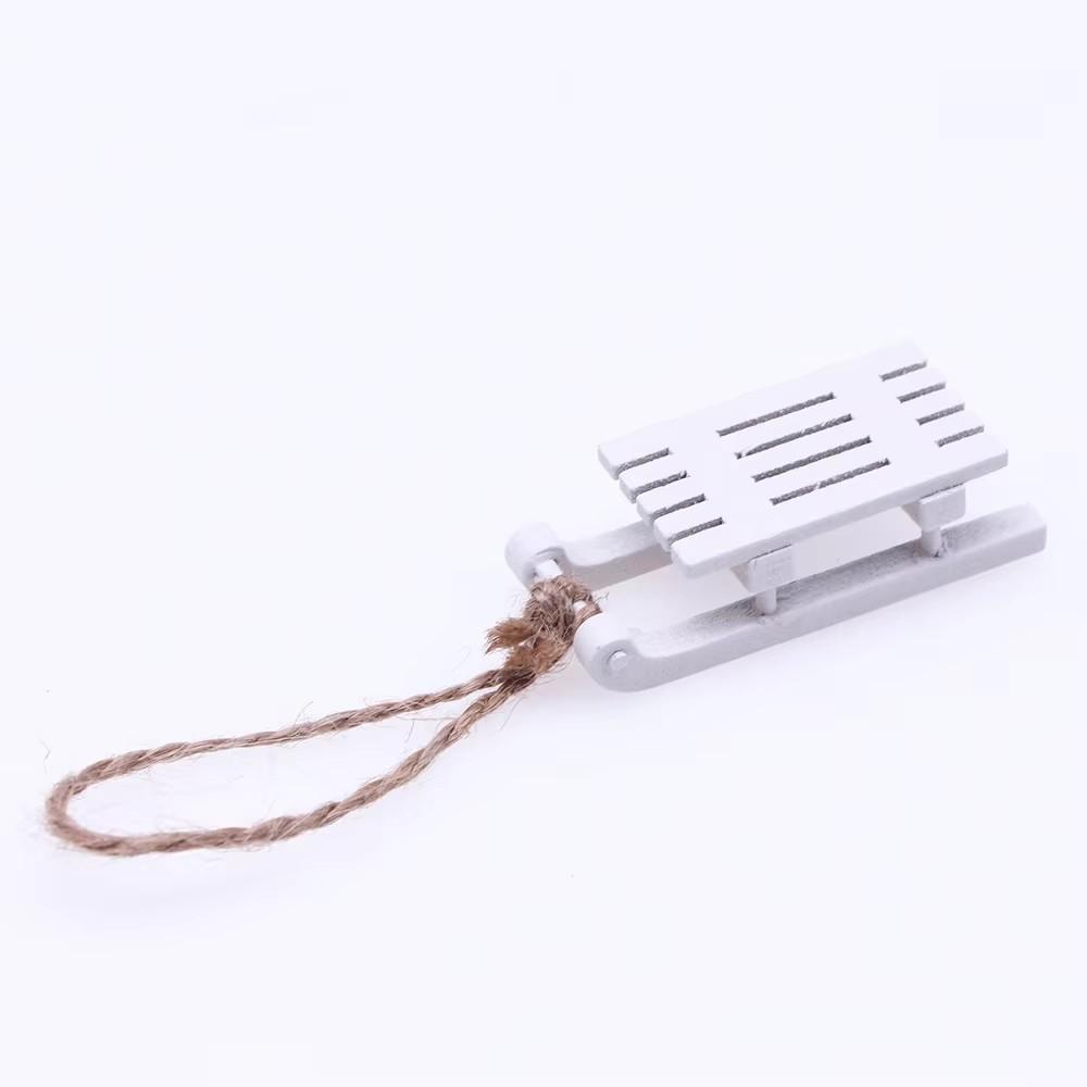 1Pc Dollhouse Miniature Sled Christmas Tree Pendant Sleigh Diy Doll'S Scene Decor