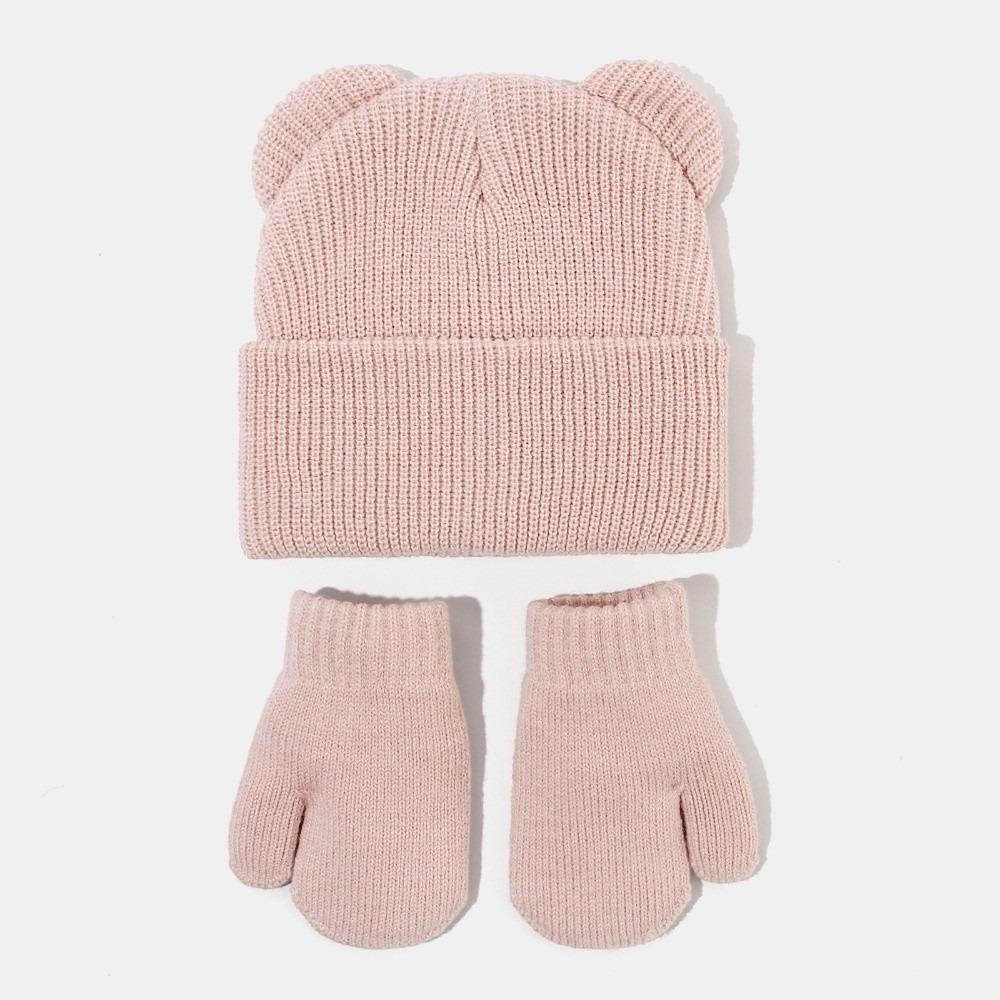 Winter Infant Beanie Cap Solid Color Kids Pullover Hats Cute Baby Knitted Hat Kids