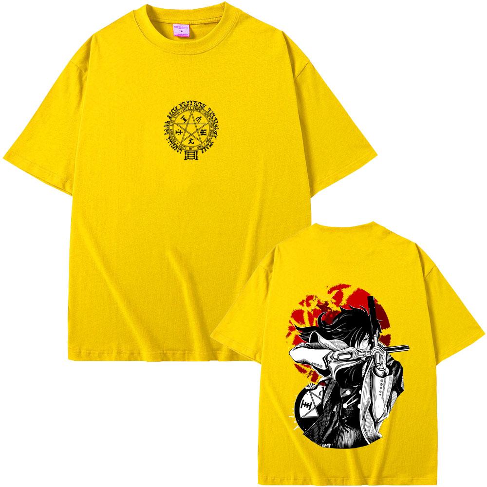 Anime Hellsing Yumie Takagi Graphic Tshirt Vampire Alucard Merch T Shirts Unisex Women Gothic Unisexga Oversized Short Sleeve Tshirt