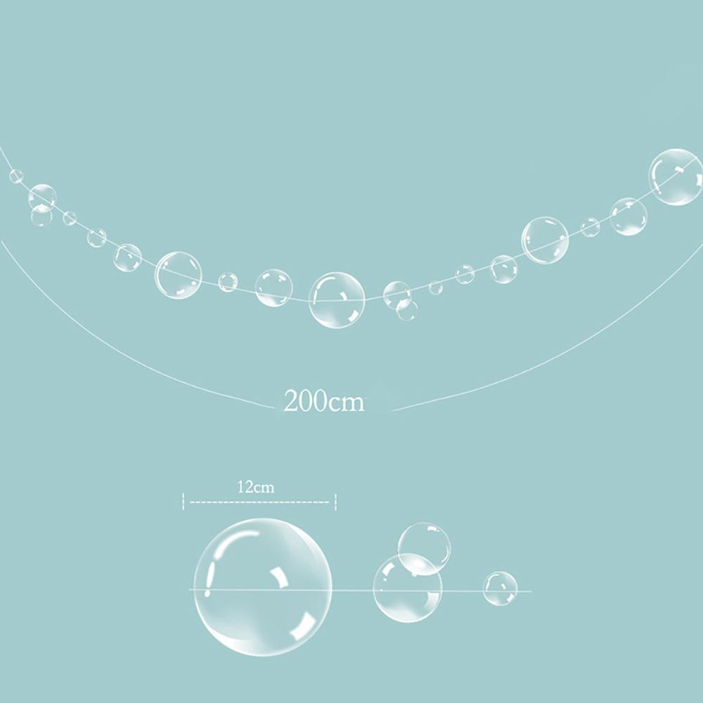 2 m lange Seifenblasengirlande mit bunter Phantom-Flachschnur für Traum-Ozean-Mottoparty, Meerjungfrauen-Party, hängende Ornamente, Dekorationszubehör