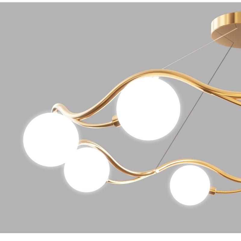Nordic Creative Simple Ring Chandelier Red Bean Bubble Lamp for Living Room Bedroom Pendant Light LED Indoor Lighting Decor
