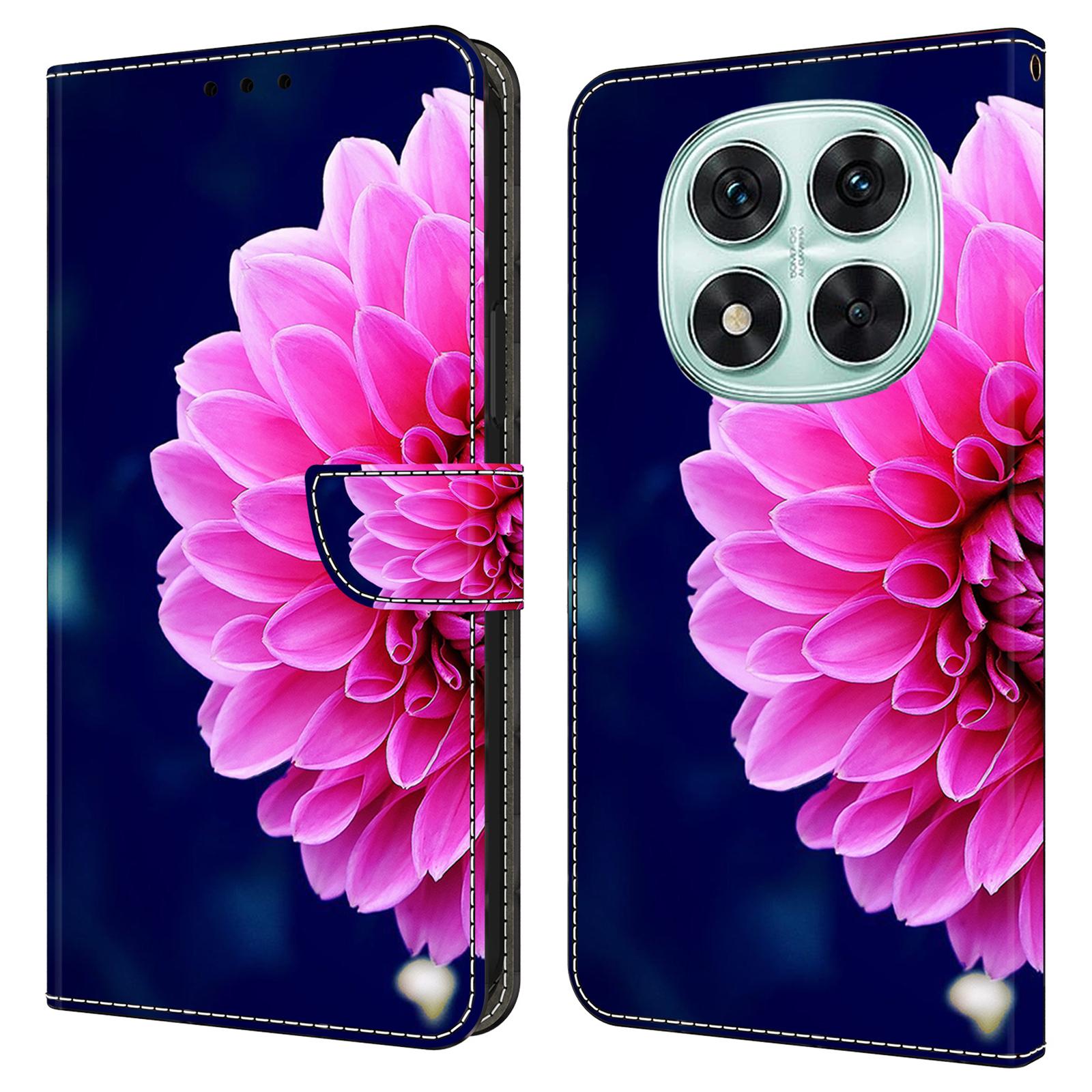 

Чехол для Xiaomi Redmi Note 14 Pro 5G с 3D-узором, кошелек из ПУ кожи, чехол для телефона с подставкой Pink Flowers