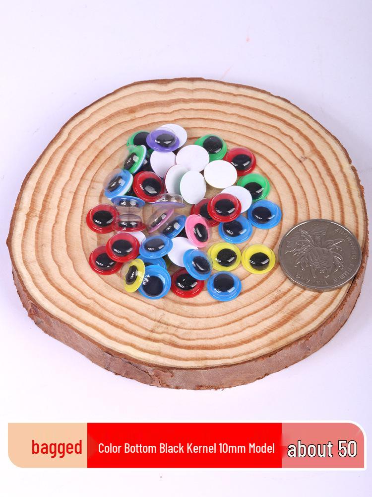 Kids' DIY Colored Eye Stickers for Crafting: Animal-Themed Black and White Eyeballs