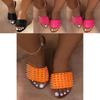 Stylish Women Sandals Casual Flat Rivet Design Slip-on Beach Shoes For Comfort