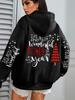 Women's Creative Christmas Tree Print Hoodie - Casual Loose Autumn Pullover