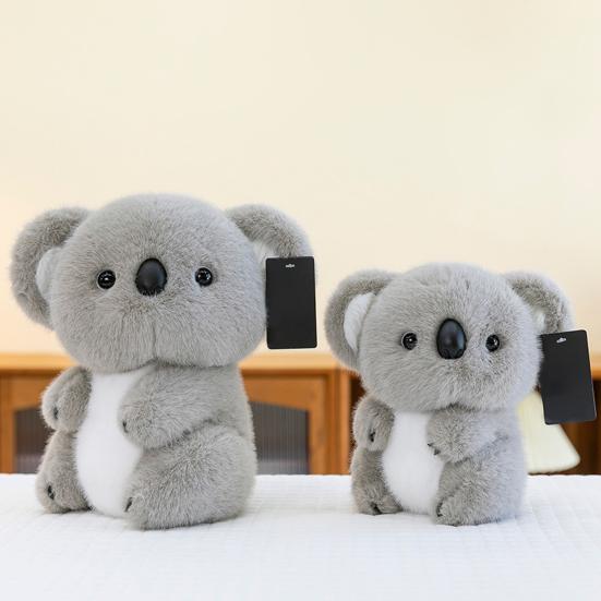 Peluche Suave de Koala Gris Sentado Animal de Peluche Realista Almohada para Abrazar Regalos de Navidad para Niños