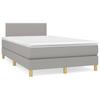 Vidaxl Letto Continentale Con Materasso, Grigio Chiaro, 120X190 Cm Tessuto