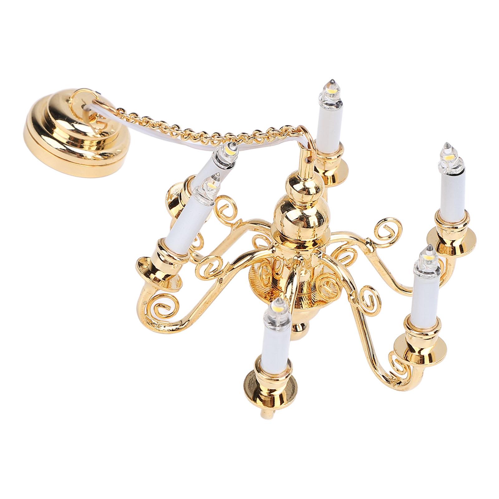 

1:12 Chandelier Lighting 6 Heads Hanging Decoration ature Ceiling Light