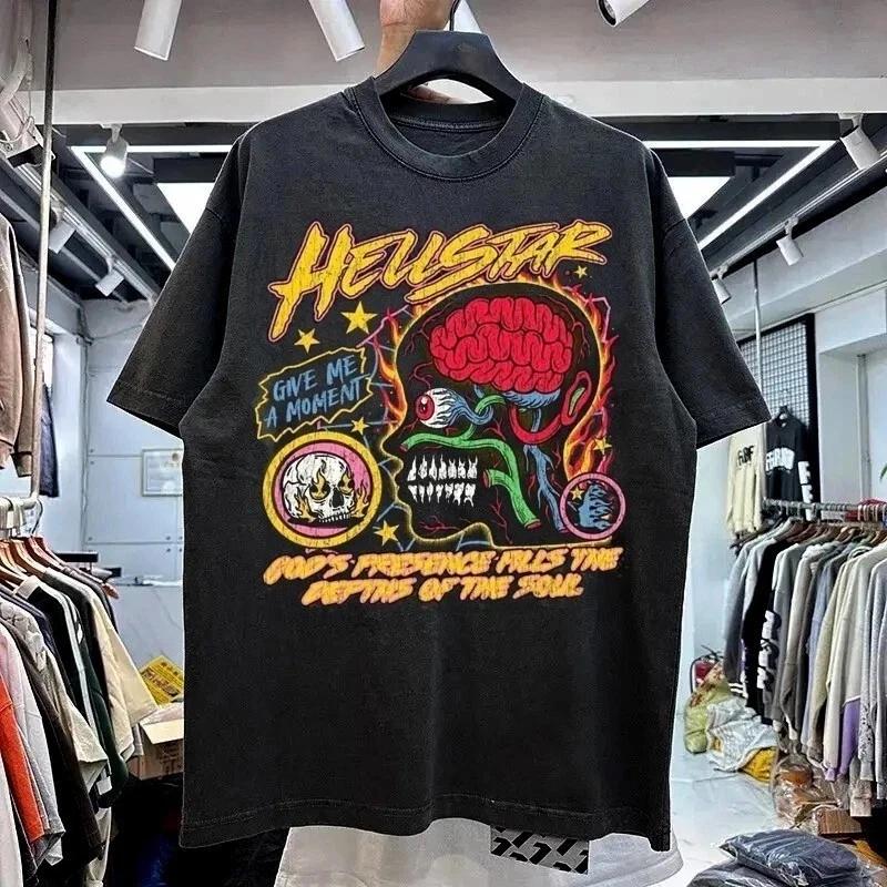 

Перепечатка Hellstar 90-х Базовая Черная Унисекс Футболка с Коротким Рукавом винтаж Мужская Женская S-5XL 2XL