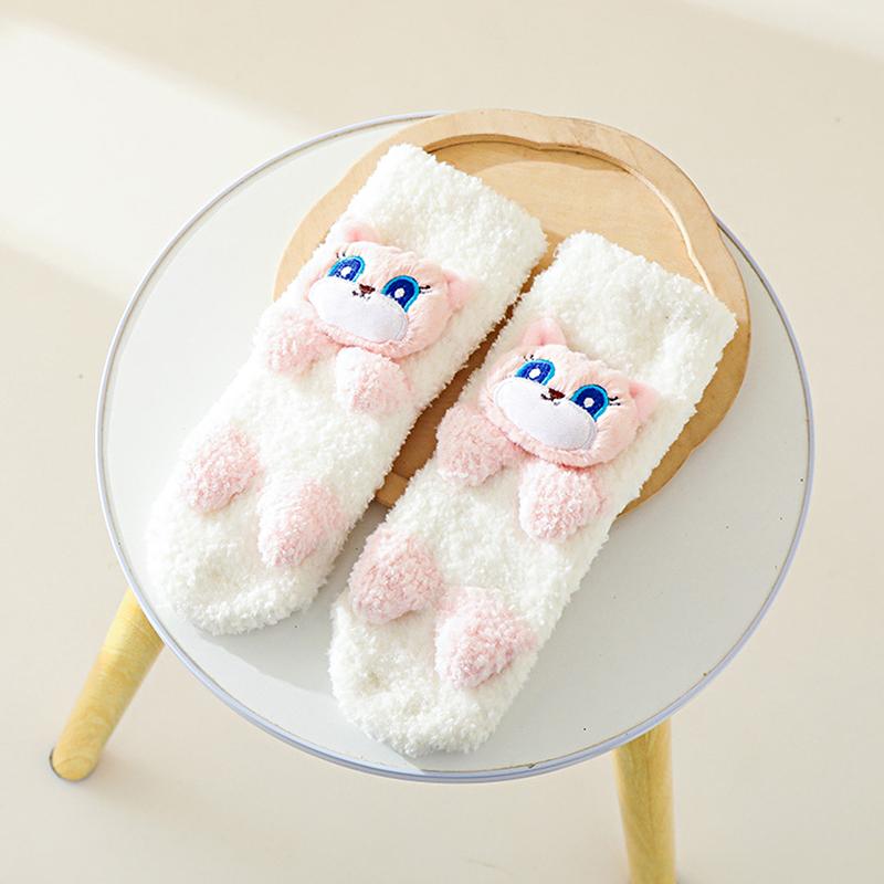 Baby Cartoon Animal Floor Sock Newborn Socks Non-slip Leg Warmers Coral Fleece