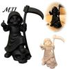 Gothic Desk Ornament 3D Printed Cute Grim Reaper Figurine, Skeleton Little Statue with Exquisite Display Cabinet Accents Scythe & Skull Base,