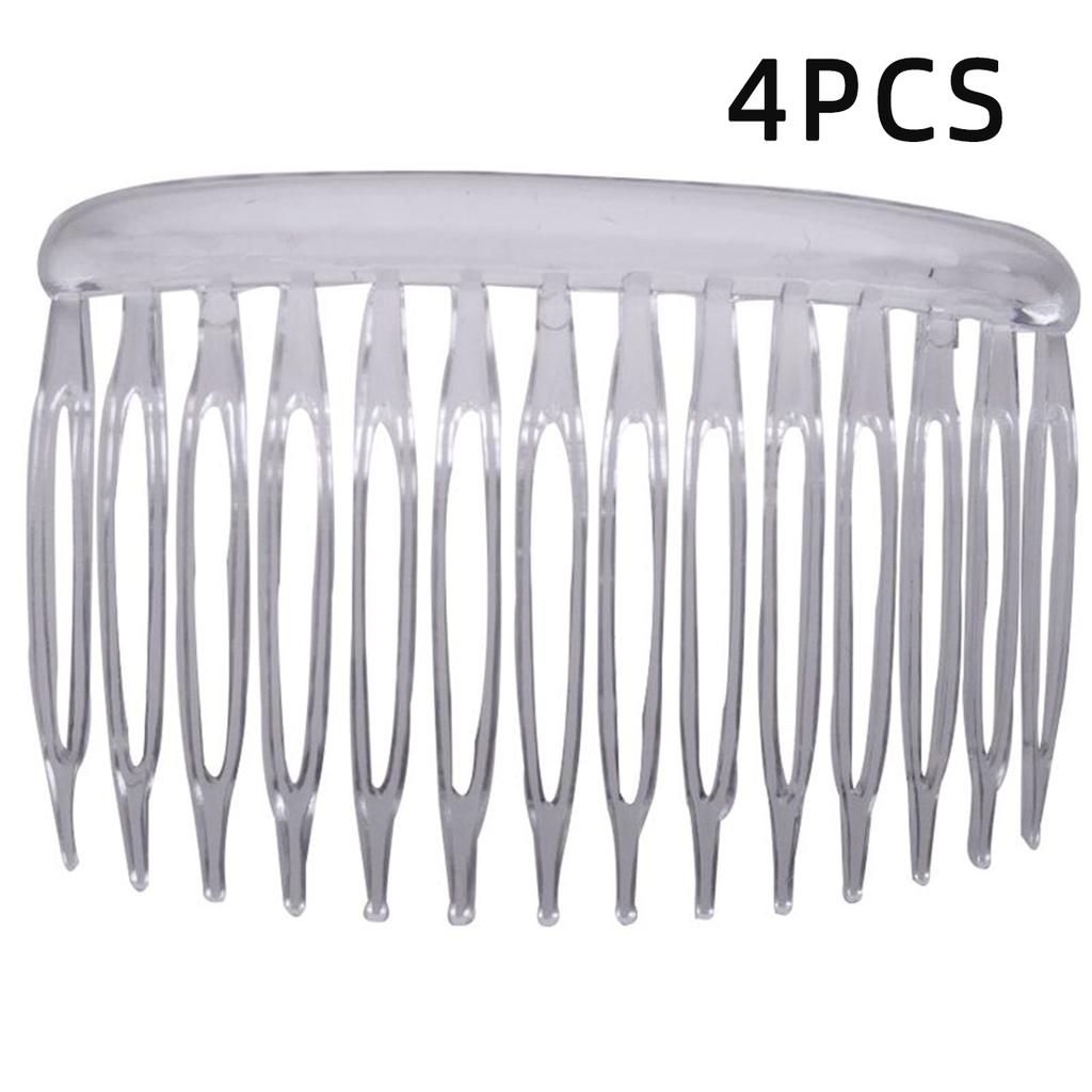 4Pcs French 14 Teeth Hair Comb Hair Accessories Straight Teeth Hair Clip Hair Side Comb Bridal Wedding Veil Comb Retro Effect