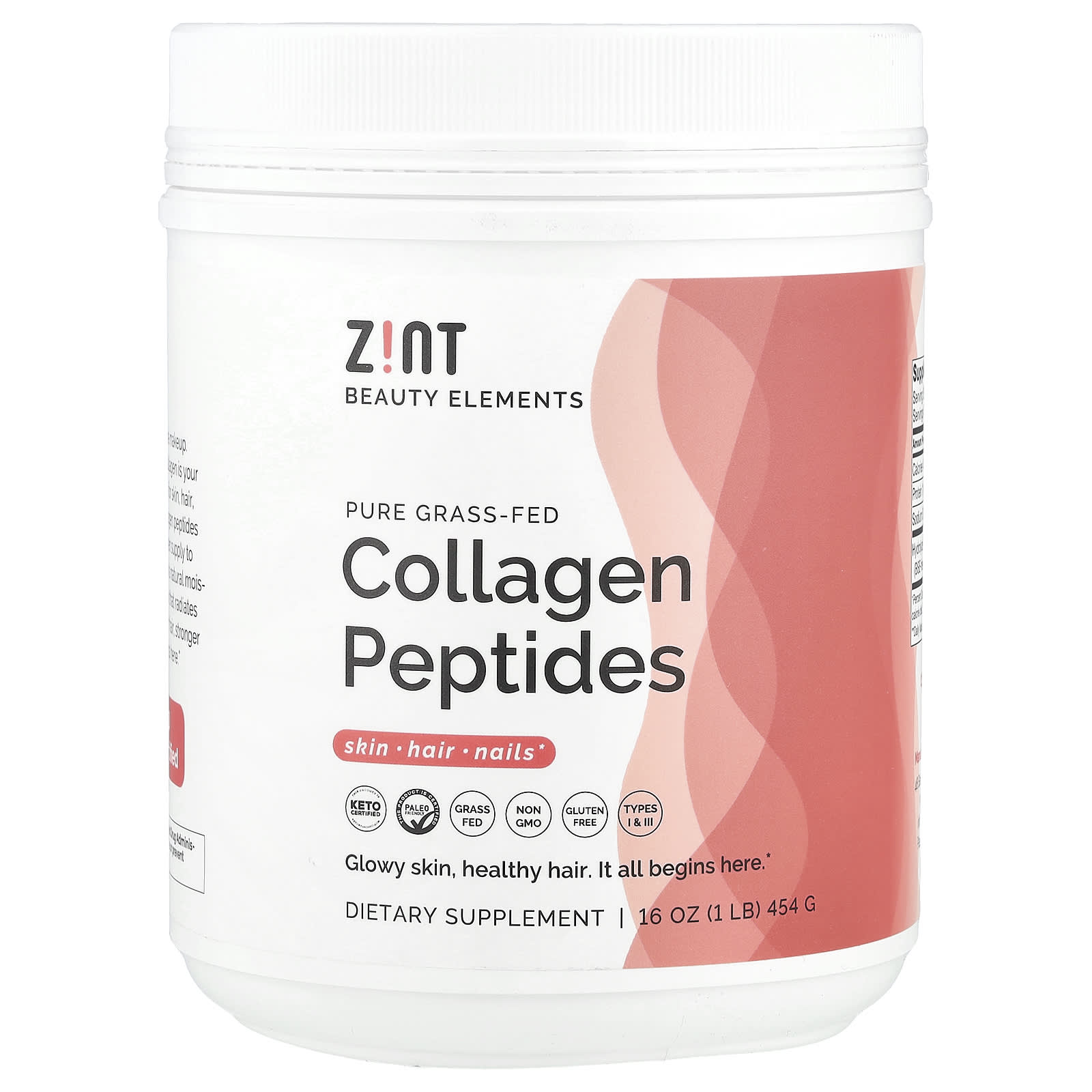 

Pure Grass-Fed Collagen Peptides, Unflavored, Container, 454G(16Oz)