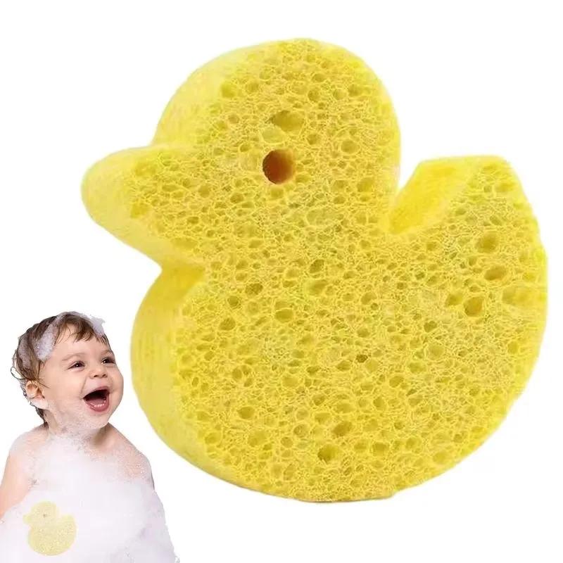 Ördek Çocuk Banyo Süngeri Süngerler Vücut Yıkama Banyo Sevimli Buzlu Odun Hamuru Bebek Duşu Odun Hamuru Selüloz Fırçalayıcı Aletler İçin