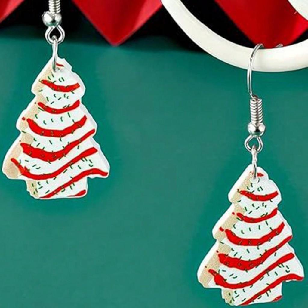 Cross-Border Acrylic Snowflake Earrings - Retro Design for Christmas Party