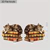 2D Flat Acrylic Cartoon Book Cat Pattern Earrings Fashion Jewelry Gift for Women Girls Female