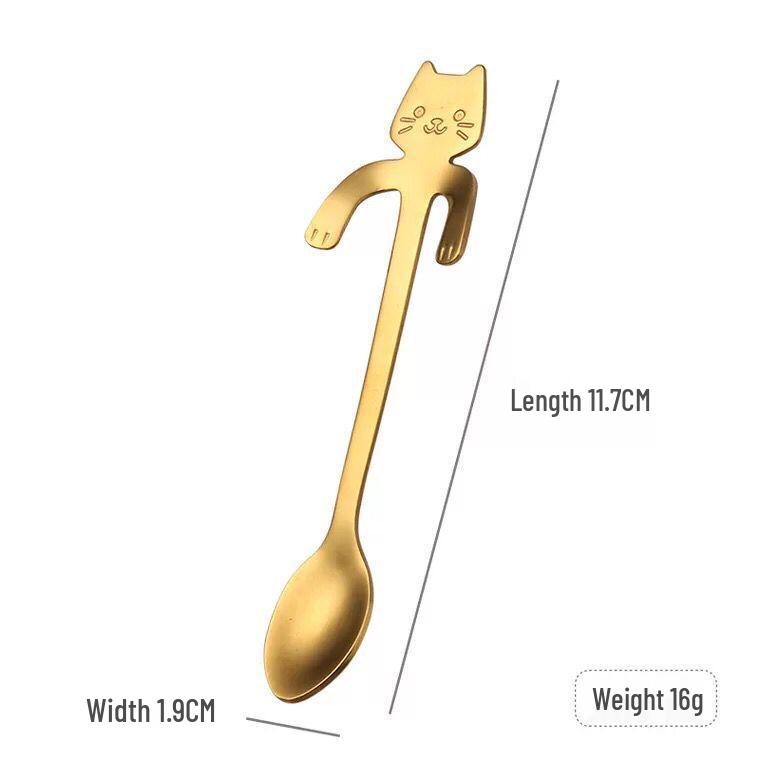 304 Stainless Steel Cat-Shaped Coffee Stirring Spoon
