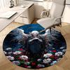 1pc Anime Angel with Wings Round Carpet Office Chair Mat, Non Slip Rug for Home Decor, Gift, Office, Living Room, Bedroom