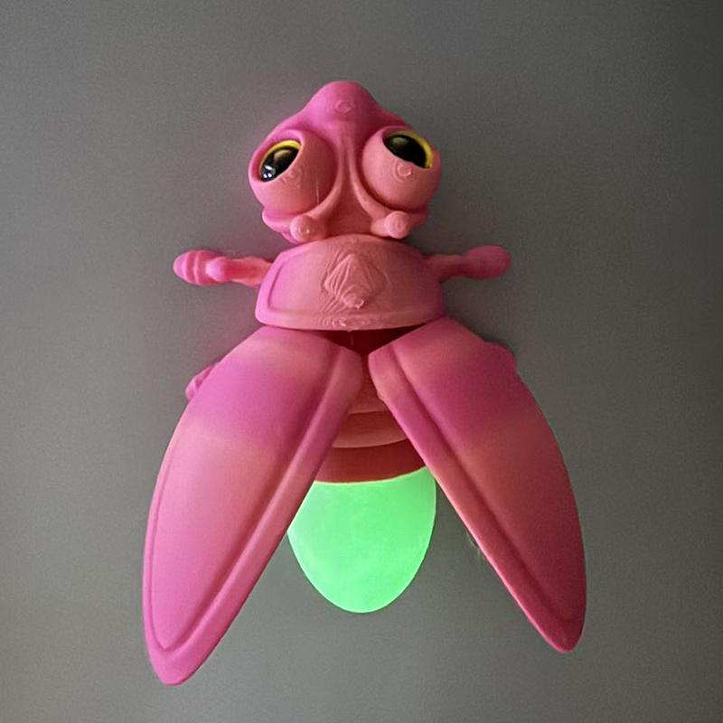 Figurine di Lucciole Luminose Stampate in 3D Magneti per Porta del Frigorifero Magneti Decorativi a Forma di Lucciola Ornamento da Scrivania Scultura Decorativa