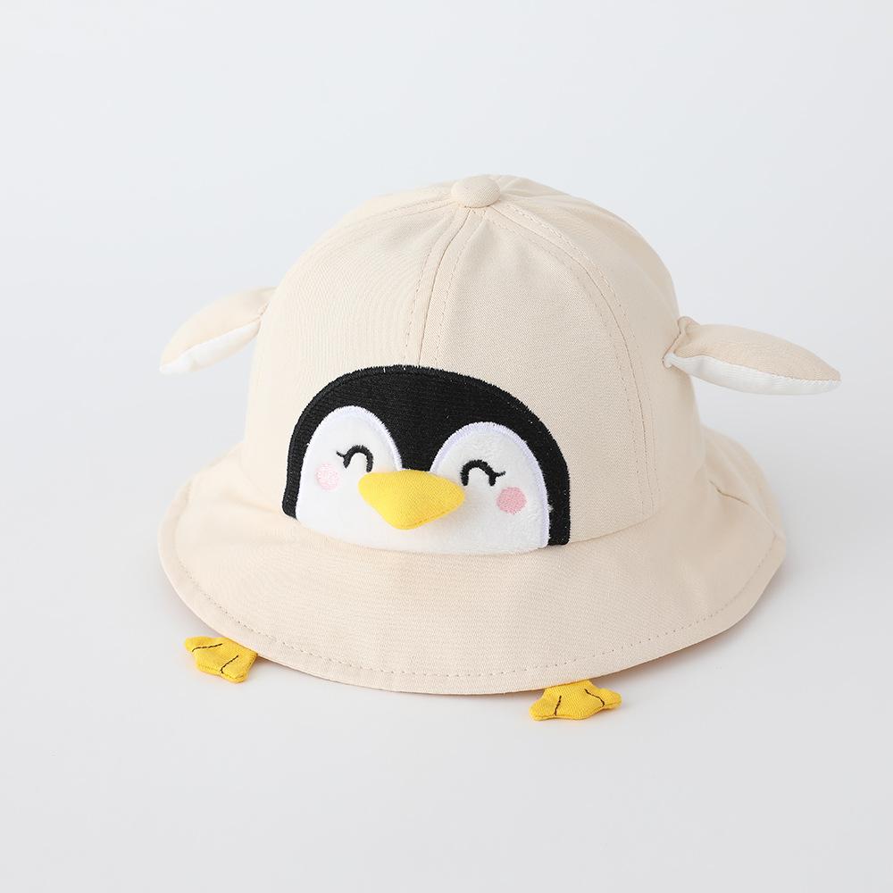 Baby Girl's Hat 50CM1-3 Years Kids Cute Penguin Fisher Cap Boys Girls Sun Hat Spring Summer 2026 Infant Fisherman Hat Thin
