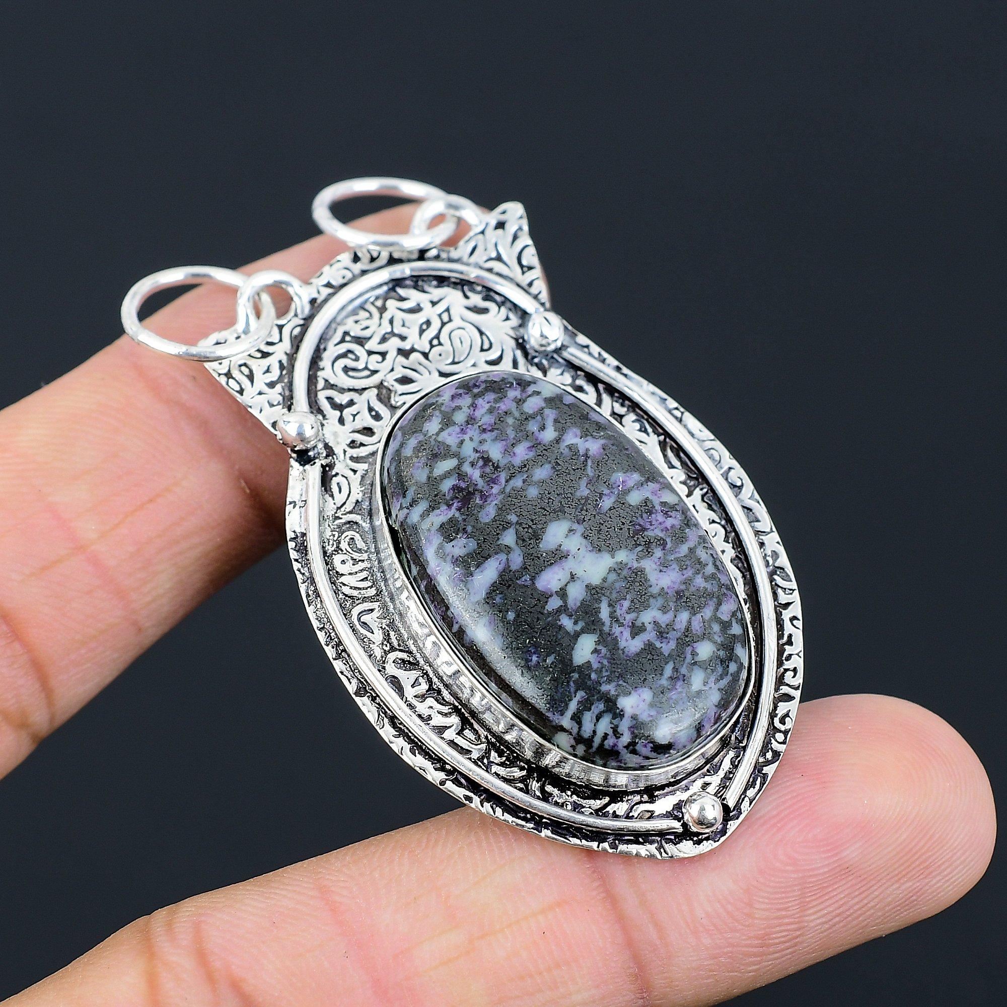 Daughters Day Deal 925 Silver Natural Kemmererite Handmade Unique Ethnic Pendant