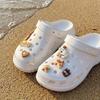 Cute Brown Series Shoe Charms Cartoon Dog Guitar Baby Letter Decorations for Croc Clogs