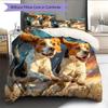 Two Beagles Pattern Bedding Home Decoration Birthday Gift (1 * duvet cover + 2 * pillowcase, without core)