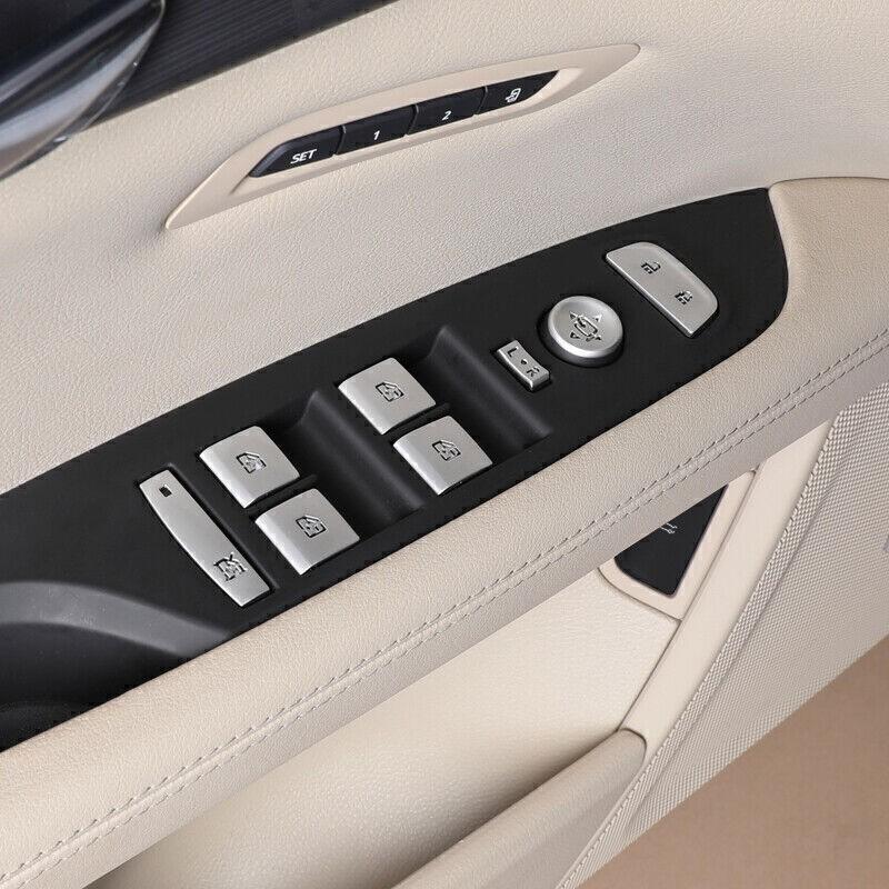 For Cadillac CT6 2016-2020 GL Alloy Silver Window Door Lock Control Decoration