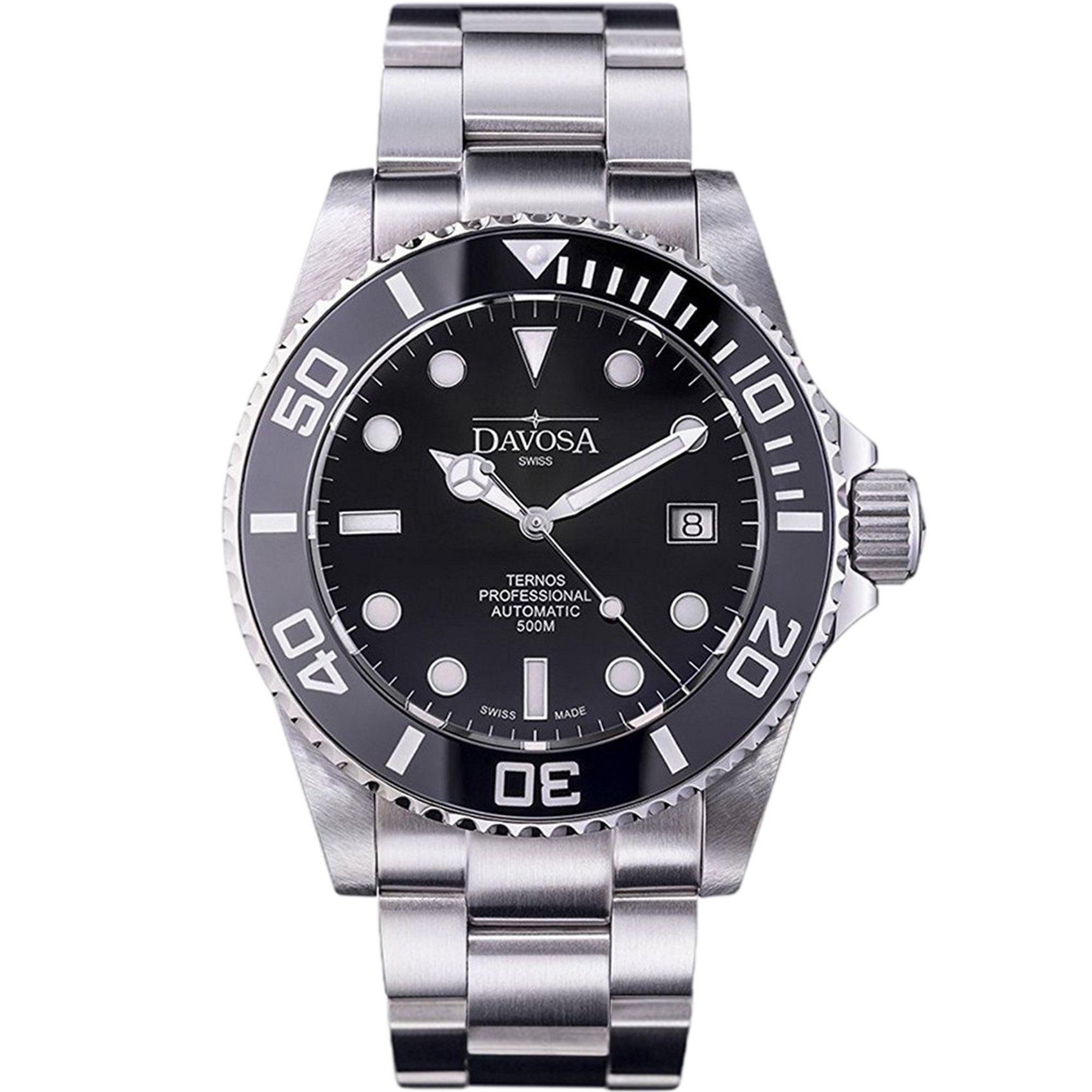 

[Davosa] Механічний автоматичний годинник, водонепроникний 50 атм, Ternos Professional 161.559.50, чоловічий, сріблястий