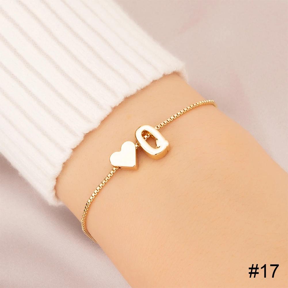 Simple Fashion Love Letter Bracelet Retro Adjustable Alloy Letter Bracelet Women Hand Jewelry Accessory