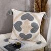 Nordic Moroccan Tassel Tufted Pillow Light Luxury Famous Style Embroidered Back Cushion Pillow Cover Happy Word Cushion