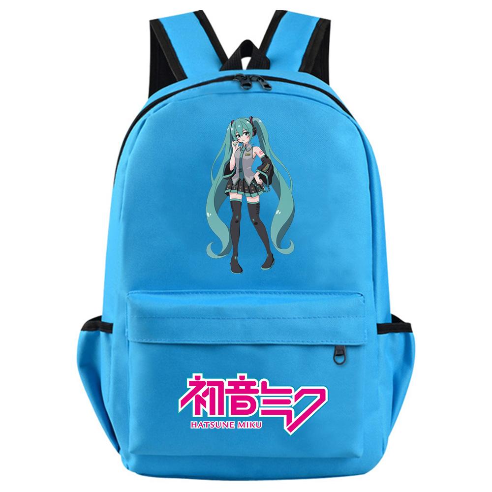 Anime Cartoon Hatsune Miku Printed Backpack for Teenager Student Girl Boy Bookbag Schoolbag Women Large Capacity Waterproof Travel Bag Gift Rucksak