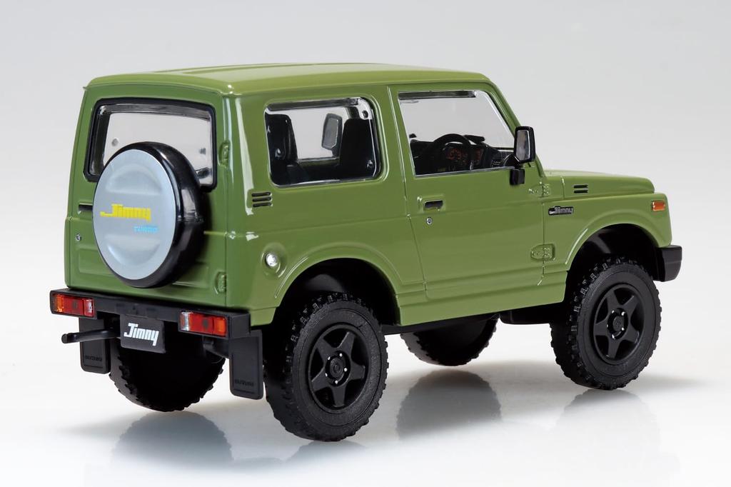 Aoshima Bunka Kyozai Rakupura Snap Kit Suzuki JA11 Jimny Custom Wheels Scale Plastic Model Kit Co., Ltd. (AOSHIMA) No. 18CU-OG (Olive Green) 1/32