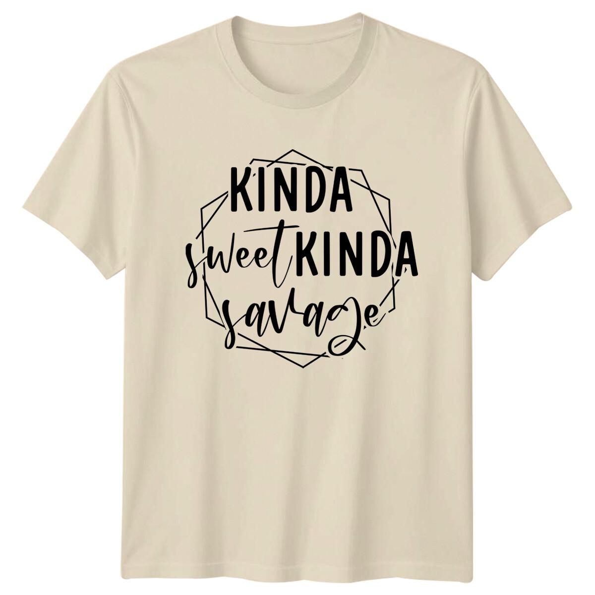 Kinda Sweet Kinda Savage Sarcastic Graphic Funny Adult T-Shirt M