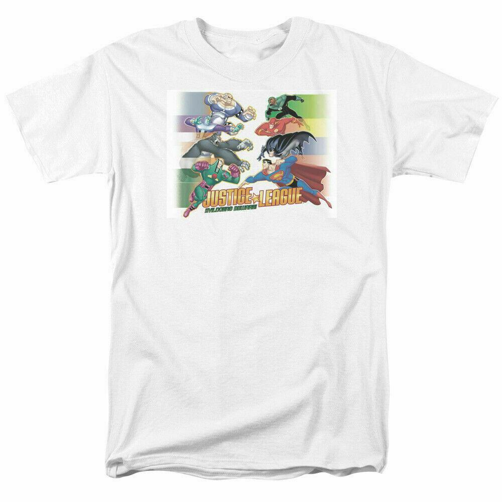 Justice League Evildoers Beware T Shirt Licensed Comic Book Tee White M