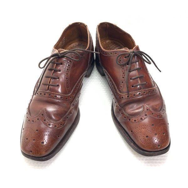 Loake England Vintage Full Brogue Wingtip Lederschuhe Braun 7 25.5(GEBRAUCHT)