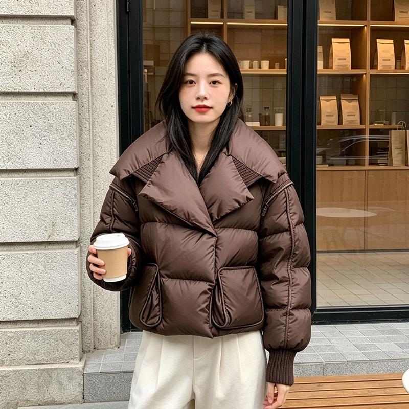 Down jacket women's duck down stand-up collar women's winter Korean version women's clothing Pinghu down jacket large size