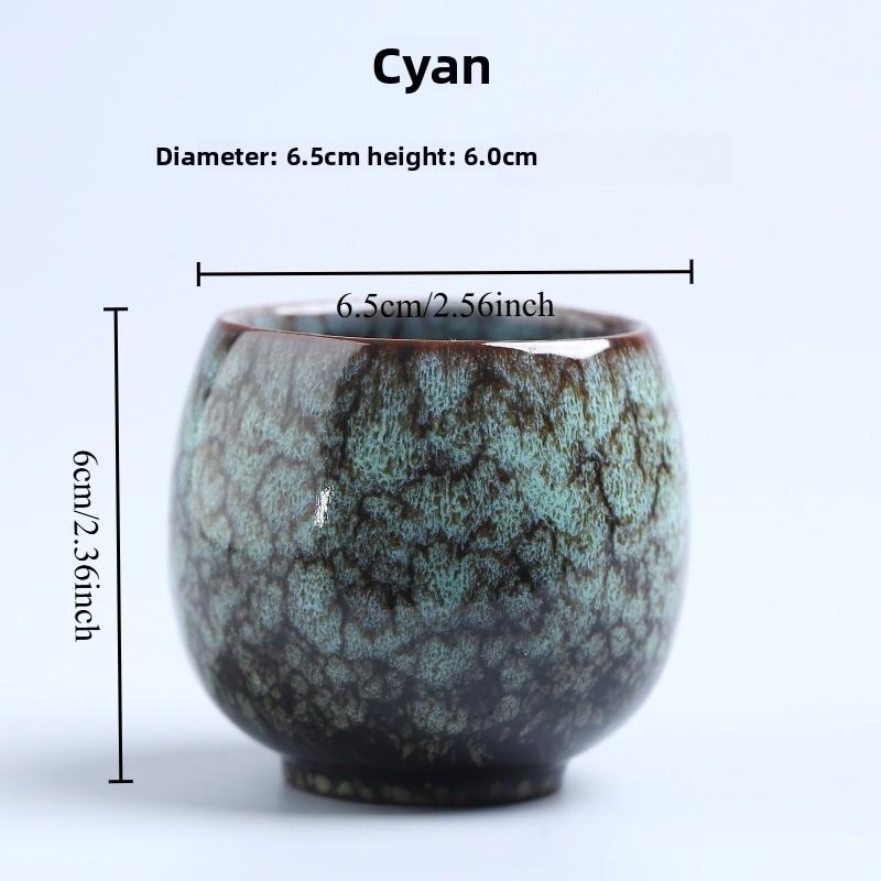 

1pcs Colorful Ceramic Tea Cup Set Handmade Kiln Change Glaze Traditional Chinese Cups for Kung Fu Tea Ceremony 200ml ціан