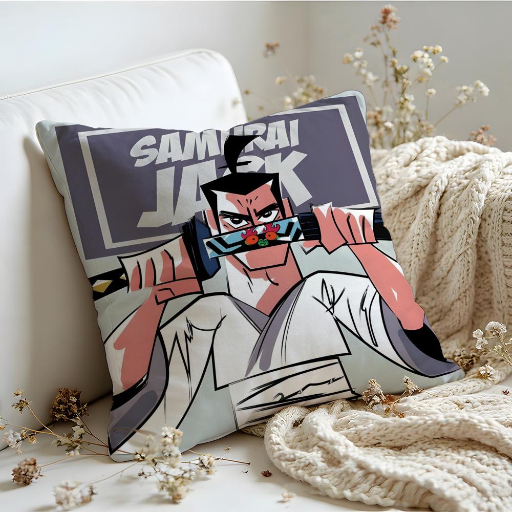 Cushion Cover Linen SkinFriendly Soft Decorative Case for Sofa Home Decor Movie SSamurai Jack Pillow cover