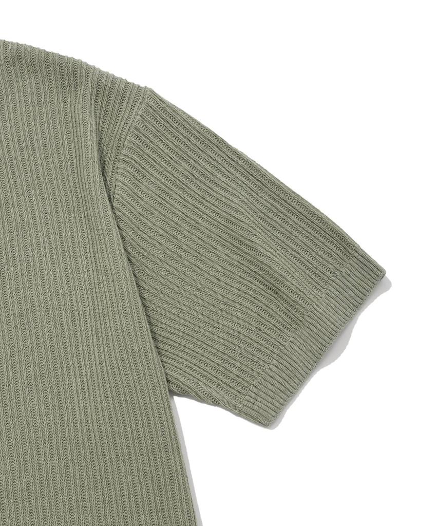 COVERNAT Crochet Collar Half Knit Khaki