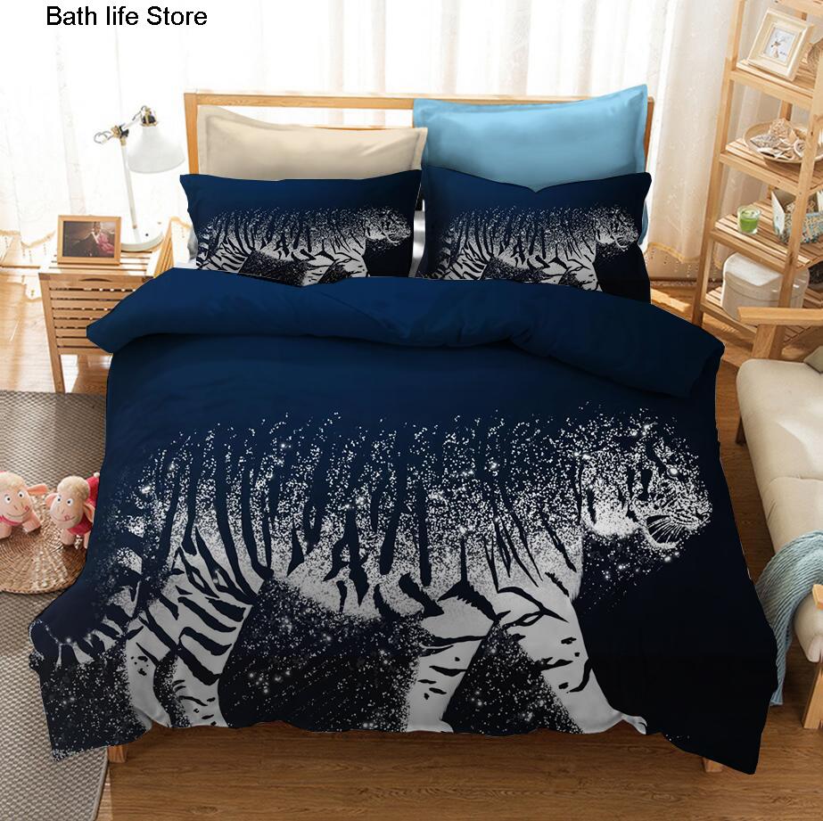 3D Fashion Digital Printing Tiger Bedding Set Children Bed Linen Set Animal Bed Duvet Cover Set Twin For Adults Boys King Size