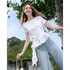 Betu Women's Irregular Pleated Slim Fit T-shirt