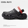 Super Soft EVA Thick Soled Perforated Shoes for Men To Wear In Summer, Anti Slip and Odor Proof, Couple Height Increasing Sandals