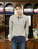 USPOLOASSN Cotton Blend Long Sleeve Collared T-Shirt_Melange Grey