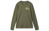 T Shirts Men's Khaki Green Crew Neck Moderate Straight Fit FQ4919-325