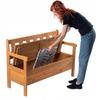 KADAX Wooden Garden Bench With Backrest 120cm With Box Terrace Balcony Garden