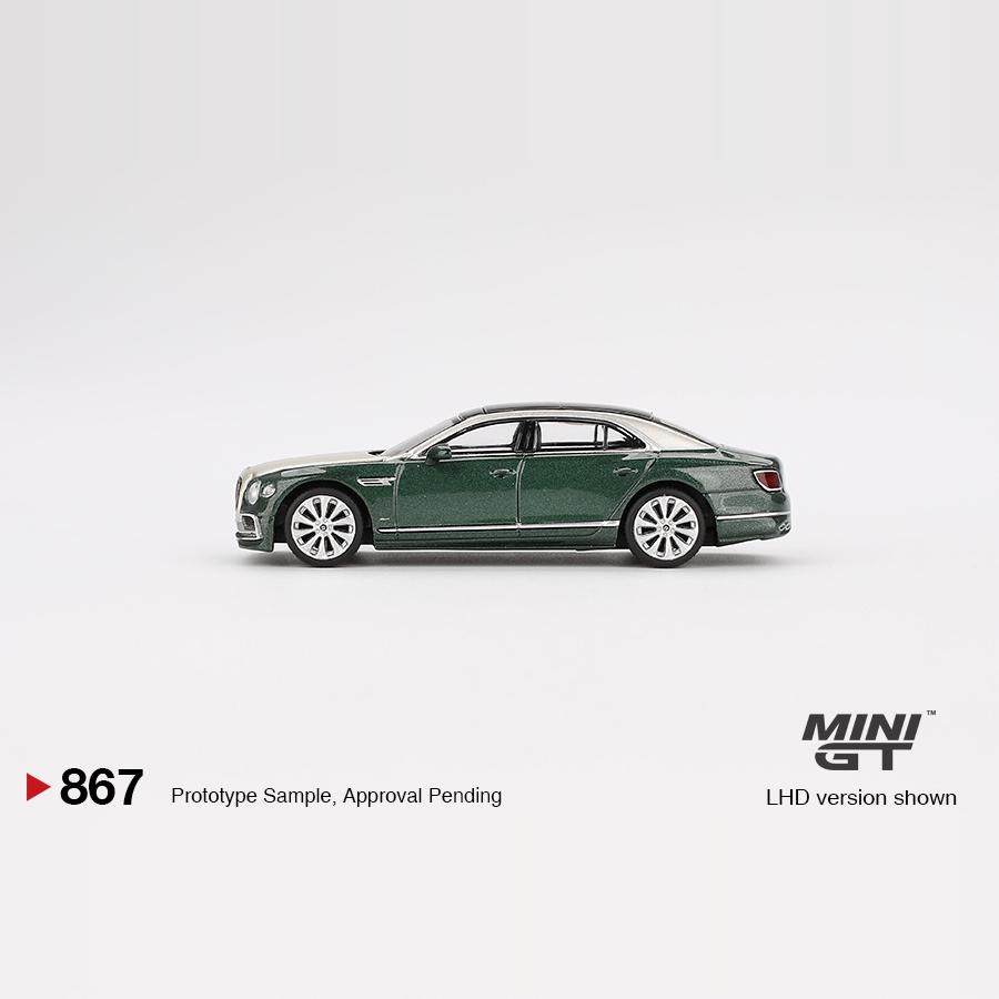 MINIGT 1/64 #867 Bentley Flying Spur White Sand Verdant Luxury Alloy Car Model Miniature Diecast Collection Ornament Hobby Gifts