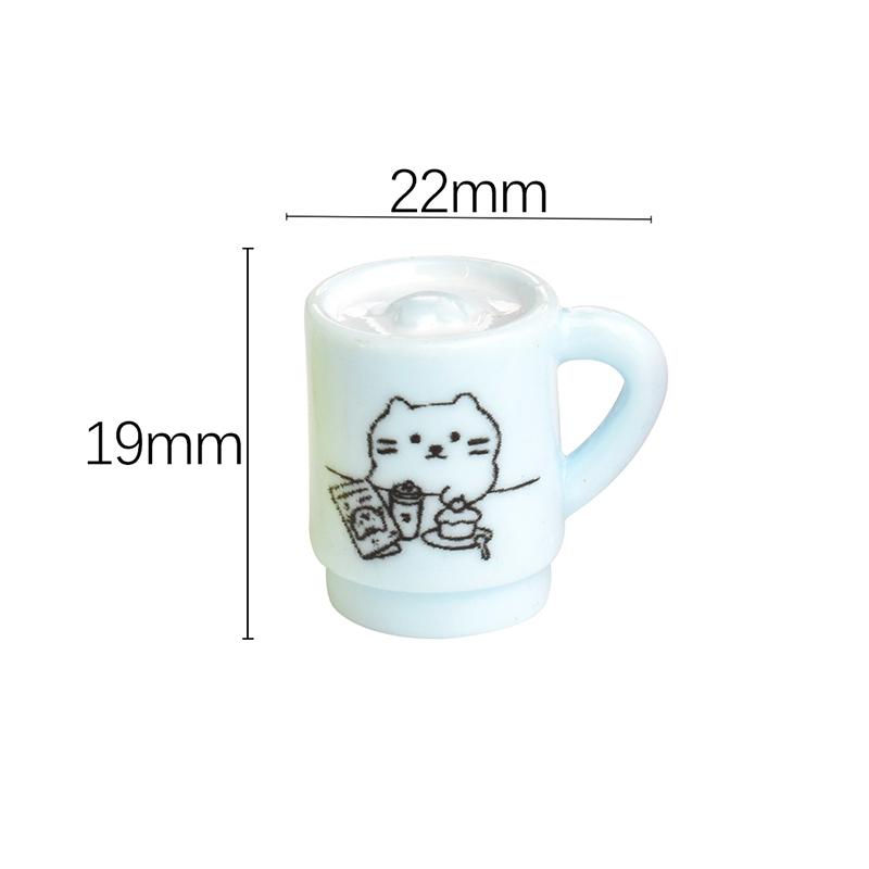4pcs Cartoon Puppy Coffee Cups Miniatures, Doll Food Props Accessories, Micro Landscape DIY Craft Decoration