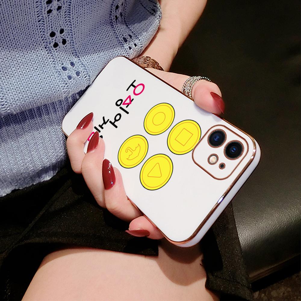 Barevné tiskové vzory Pouzdro se čtvercovým vzorem na hraně Pokovené pouzdro telefonu Luxusní pokovování měkké pouzdro na telefon pro iPhone Motorola Moto OnePlus Samsung